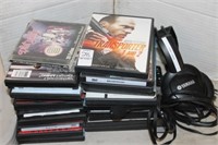 DVDS AND HEAD PHONES