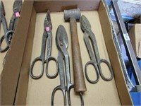 Vintage tool Lot. Shears and hammer.