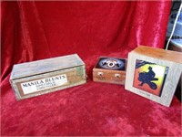 (3) Vintage Cigar Boxes. Wood.