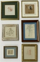 Collection of Six 19th Century Drawings & Prints.