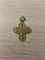 Vintage Gold Tone Religious Necklace Pendant