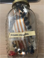 Vintage Handmade Rosary in Bottle