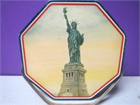 Vintage Statue Of Liberty Biscuit Tin W/ Matches