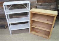 Small Wood Shelf Unit & Metal Shelf Unit