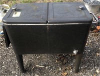 Metal Cooler with Legs, Bottle Opener, And Small