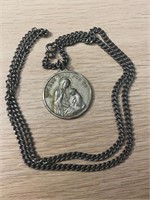 Vintage St Anne Pray for Us Necklace Prayer