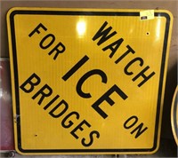 Caution Ice on Bridge Sign, 3ft x 3ft
