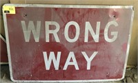 Wrong Way Sign, 3ft x 2ft