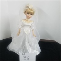 Porcelain Bride Doll 16"