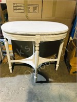 Painted wood oval side table