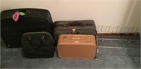 Shoe rack & 4 suitcases
