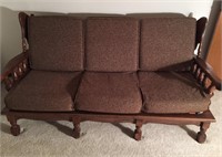 3 Cushion couch - wooden frame