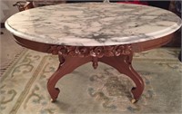 Marble top table - approx 36 in. across