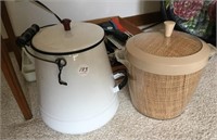 Enamel coffee pot, ice bucket