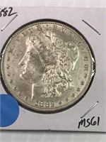 1882 Morgan Silver Dollar MS61