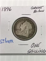 1896 Great Britian Silver Shilling