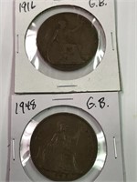 1916, 1948 Great Britain Large Cent lot
