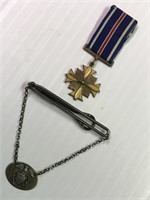 Sterling Naval Pin/medal, Military Badge Award