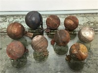 Group of Vintage Metal pump Floats