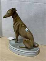 Zsolnay Hungary - Porcelain Greyhound 8" Tall