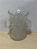 Pressed Glass Double Handled Spooner