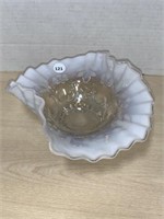 Opalescent Glass Fluted Edge Candy Dish