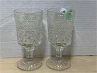 Pair Of Pressed Glass Goblets