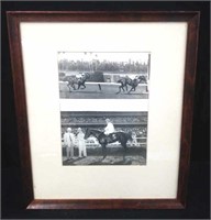 1957 framed photo of a horse winning the 6th r