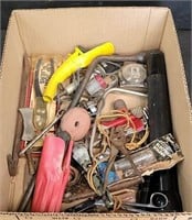 Box of tools pliers, screw drivers etc