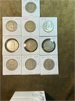 Franklin Half Dollars - 1951, 1952, 1949, 1952,