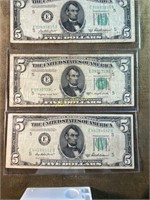 Series 1950  3-  $5 Federal Reserve Notes