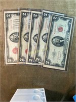 5 - $2 United States Notes (3-1953; 2-1928)