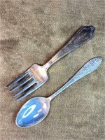 Sterling Baby Fork & Chicago Souvenir Spoon (27g)