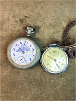 2 Pocket Watches (Ingersoll/Running) & Railroad