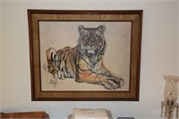 Tiger Picture, Oriental Print, Crucifix