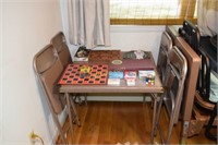 Card Table, 4 Chairs & Games