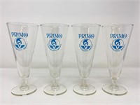 4 Primo Beer footed Pilsner Glasses