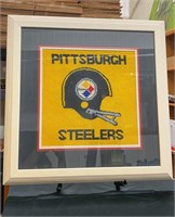 Framed Pittsburgh Steelers Embroidered Art