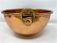 Made in England copper mixing bowl with rolled