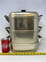 Aluminum 3 level Steamer basket