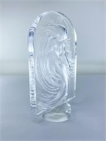 Lalique Mermaid arched crystal sculpture