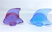 Lalique Crystal purple and blue fish