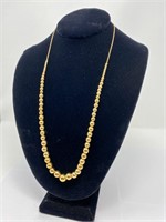14k Gold graduated bead necklace
