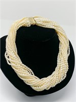 20 strand 14k clasp pearl necklace