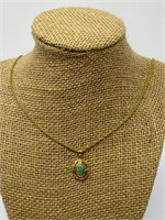 14k gold chain w jade pendant