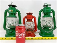 3 Vintage hanging rustic oil lanterns (Dietz