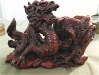 Vintagn Chinese Red Dragon Incense Burner