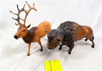 Breyer plastic Elk & buffalo