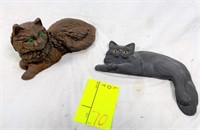 cast iron & ceramic cat