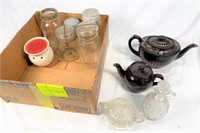 Sadler tea pot, old canning jars & more